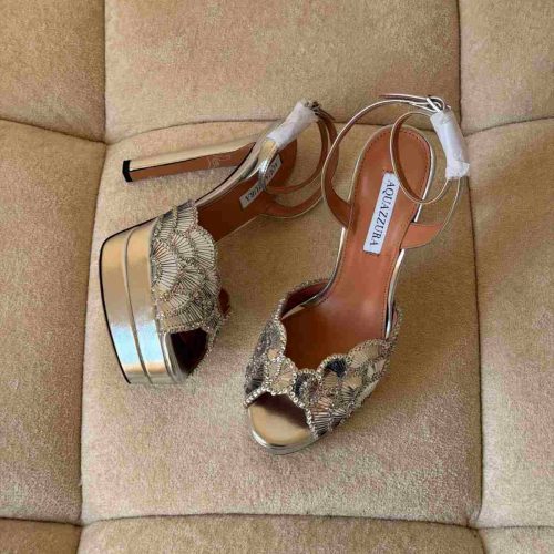 Aquazzura ce soir plateau 130 heels in silver