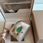 Bvlgari Serpenti Tubogas 35MM Two-Tone Yellow Gold Diamond Green Dial Women’s Wristwatch
