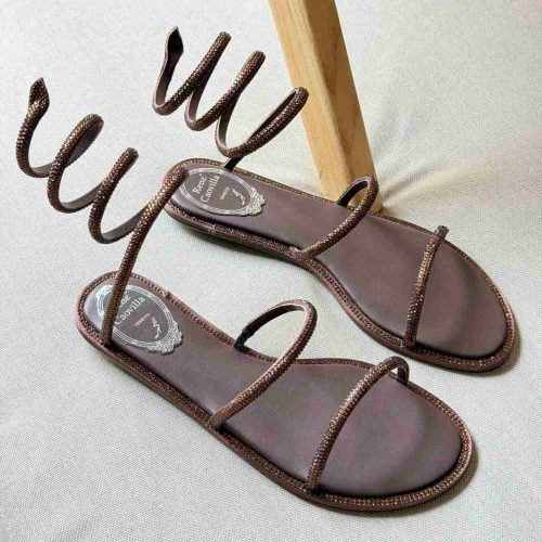 CLEO BROWN FLAT SANDAL