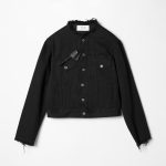 Celine collarless denim jacket black.