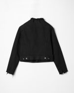 Celine collarless denim jacket black.