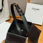 Celine vivienne belt in taurillon black leather
