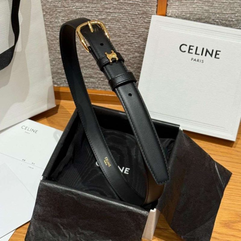 Celine vivienne belt in taurillon black leather