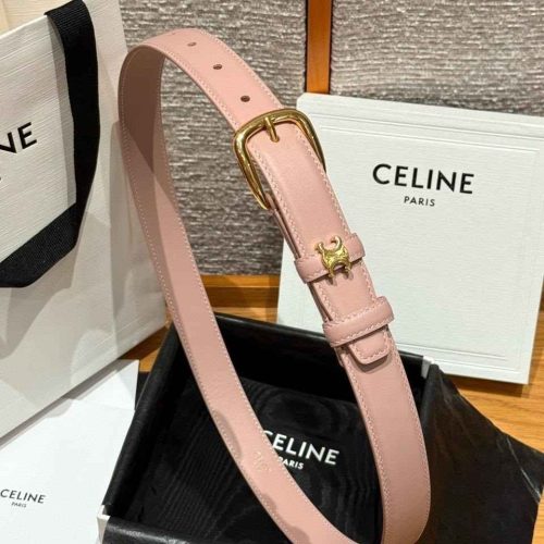 Celine vivienne belt in taurillon pink leather