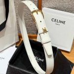Celine vivienne belt in taurillon white leather