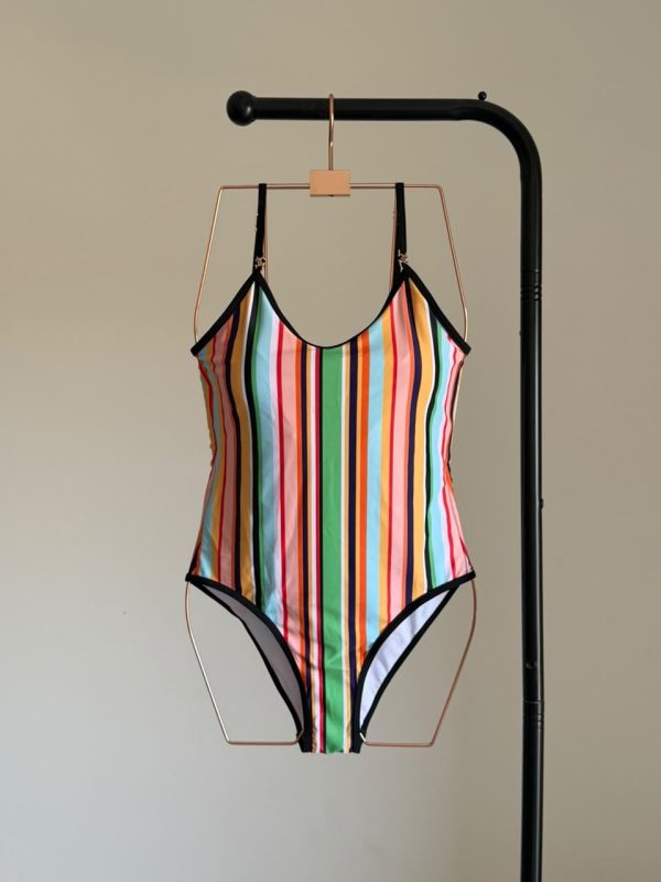 Chanel Coco Beach Multicolour Striped Swimsuit