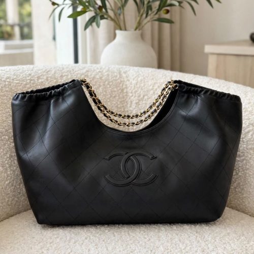 Chanel Neo Cabas Shopping Bag in Black Calfskin