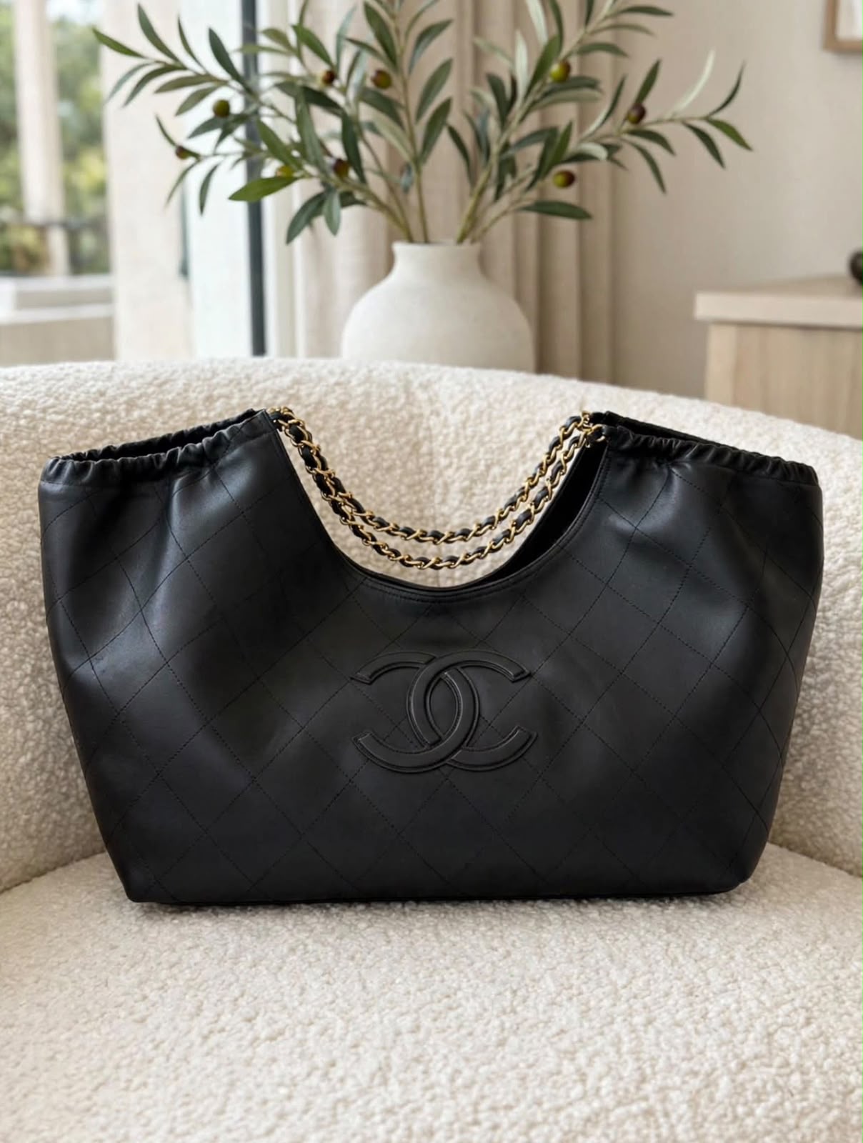 Chanel Neo Cabas Shopping Bag in Black Calfskin Chanel Neo Cabas Shopping Bag in Black Calfskin