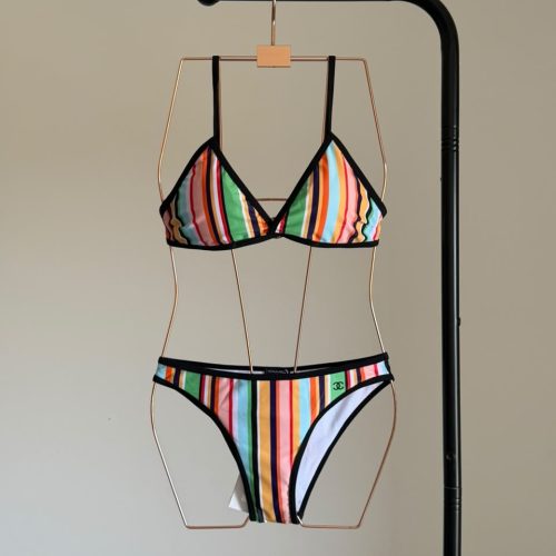 Chanel Striped Multicolour Coco Beach Bikini