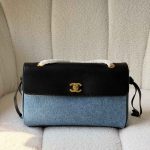Chanel blue denim urban essential flap bag