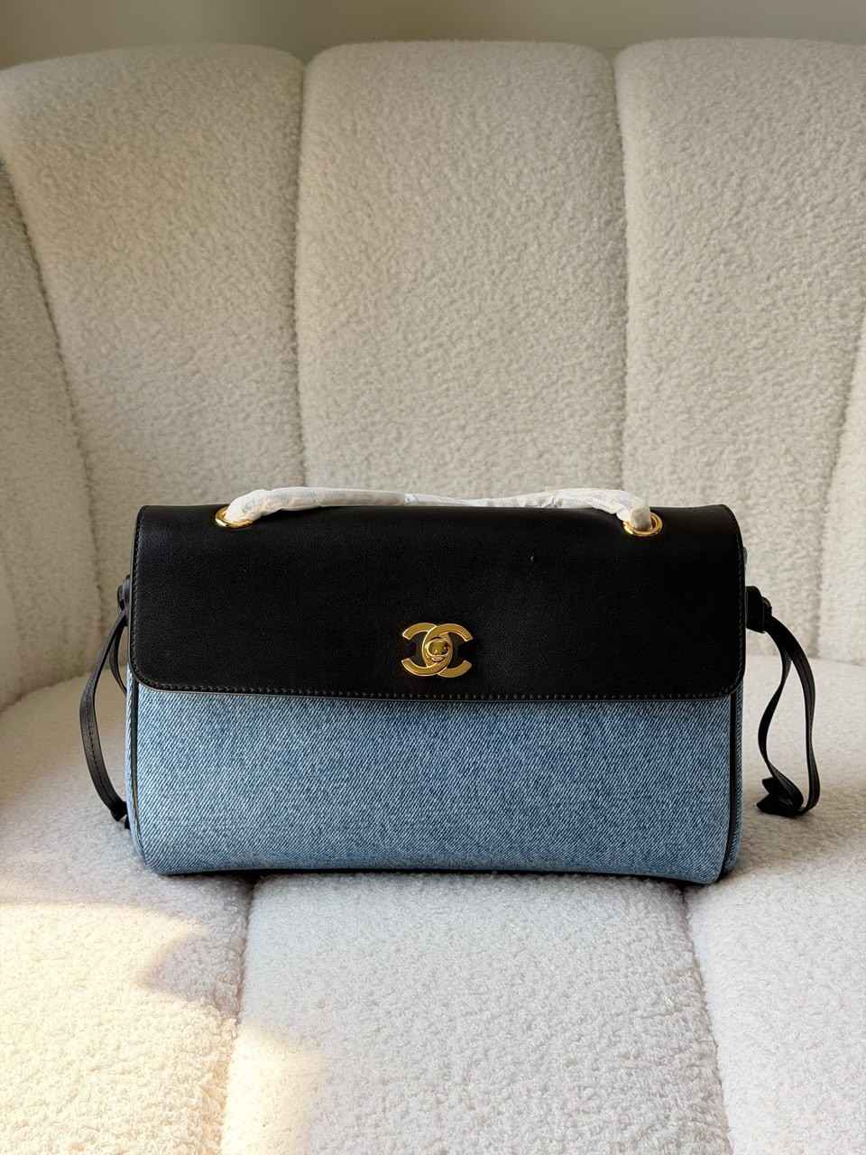 Chanel blue denim urban essential flap bag Chanel blue denim urban essential flap bag