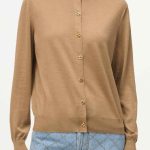 Chanel cc knit cashmere cardigan beige