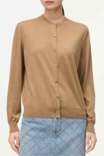 Chanel cc knit cashmere cardigan beige