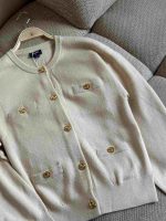 Chanel cc knit cashmere cardigan off white