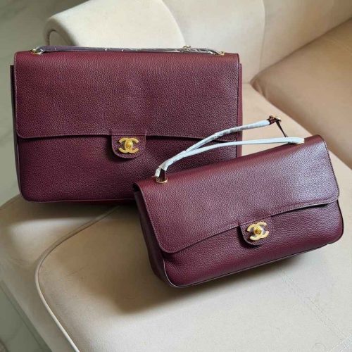 Chanel grained calfskin souplissimo Flap Bag burgundy red