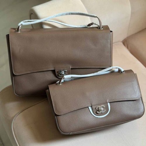 Chanel grained calfskin souplissimo flap bag light brown