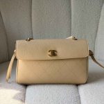 Chanel grained calfskin urban essential flap bag beige