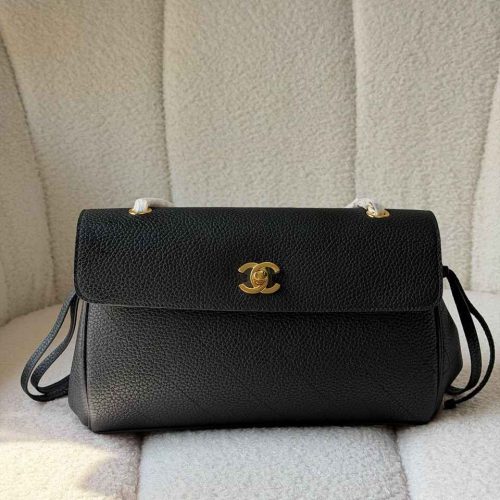 Chanel grained calfskin urban essential flap bag black