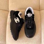 Chanel mesh, suede & grained calfskin cc black sneakers