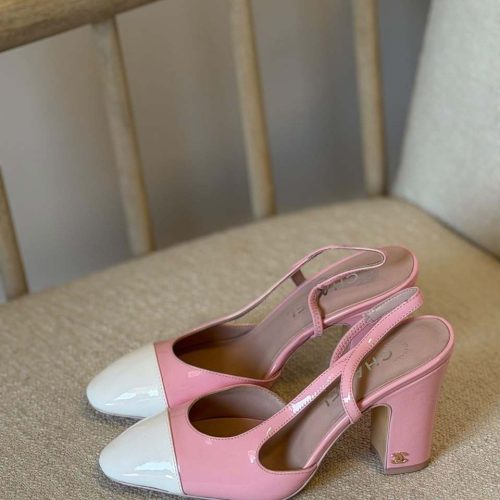 Chanel-patent-cap-toe-slingback-pumps-pink