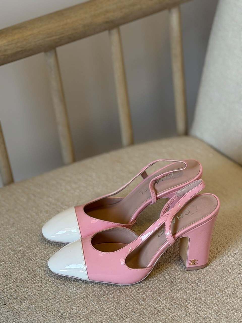 Chanel patent cap toe slingback pumps pink Chanel-patent-cap-toe-slingback-pumps-pink