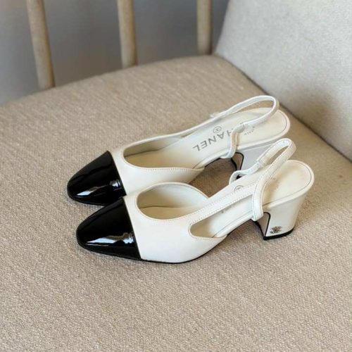 Chanel-patent-cap-toe-slingback-pumps-black-white