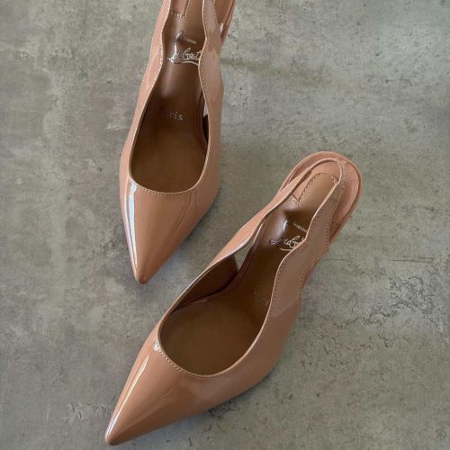 Christian louboutin 70 hot chick slingback pumps beige