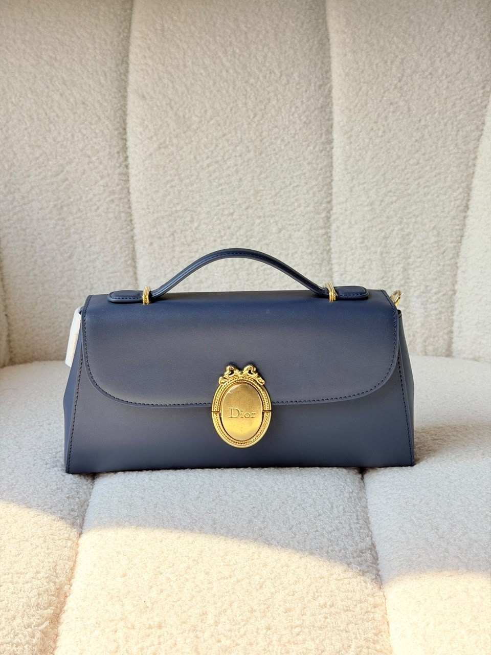 Dior Medaillon pouch blue smoth calfskin Dior Medaillon pouch blue smoth calfskin