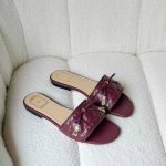 Dior cannage slide sandals burgundy