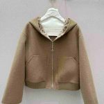 Dior reversible hooded cropped cardigan beige