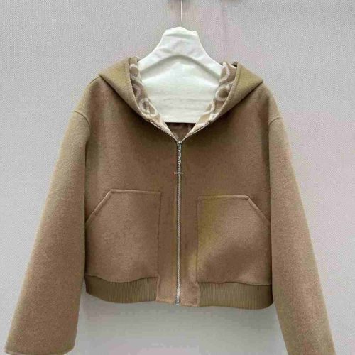 Dior reversible hooded cropped cardigan beige