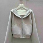 Dior reversible hooded cropped cardigan off white