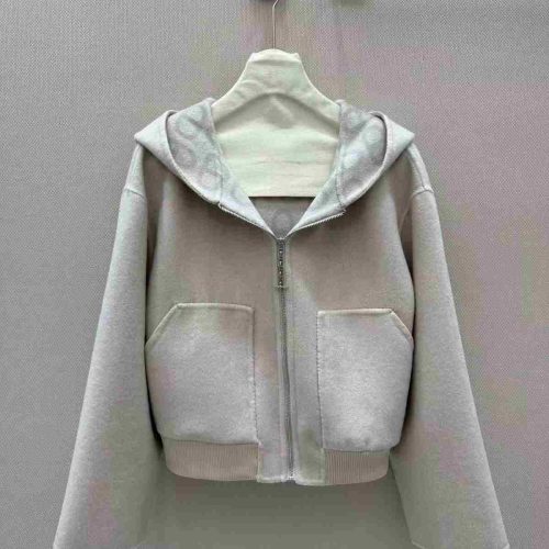Dior reversible hooded cropped cardigan off white