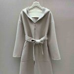 Dior reversible hooded wrap coat off white
