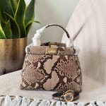 Fendi peekaboo python snakeskin mini bag white