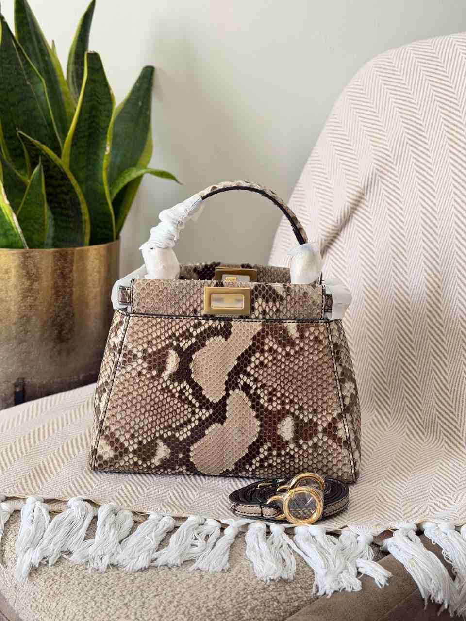 Fendi peekaboo python snakeskin mini bag white Fendi peekaboo python snakeskin mini bag white