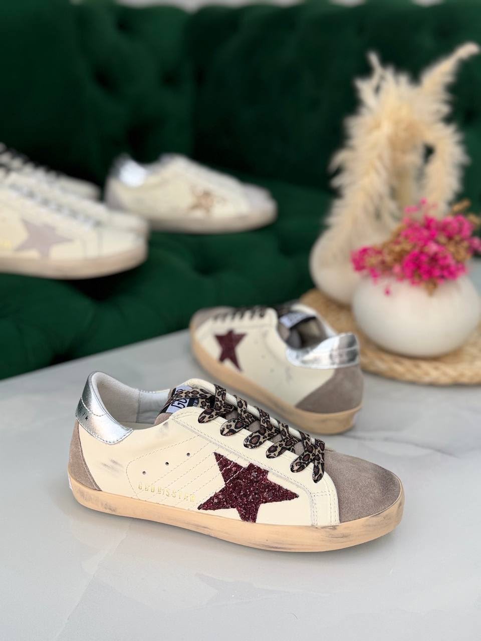 Golden goose burgundy glitter superstar sneakers Golden goose burgundy glitter superstar sneakers