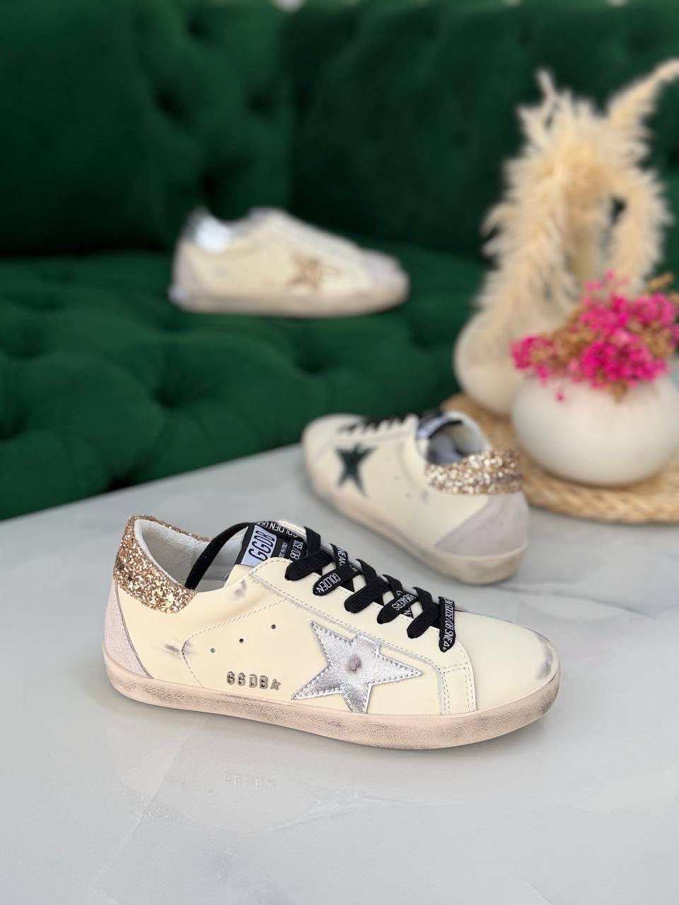 Golden goose golden glitter heel tab superstar sneakers Golden goose golden glitter heel tab superstar sneakers