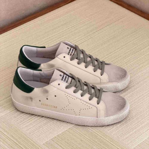 Golden goose green heel tab superstar sneakers