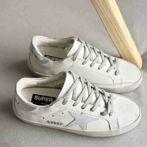Golden goose silver heel tab superstar sneakers