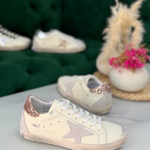Golden goose pink glitter superstar sneakers