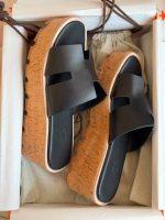 Hermes Eze 30 platform sandals black