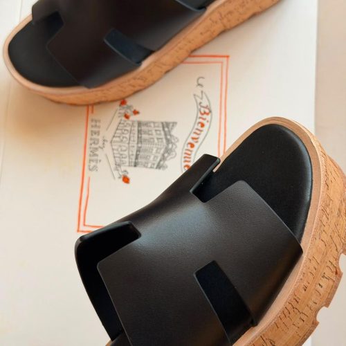 Hermes Eze 30 platform sandals black