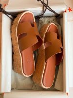 Hermes Eze 30 platform sandals brown