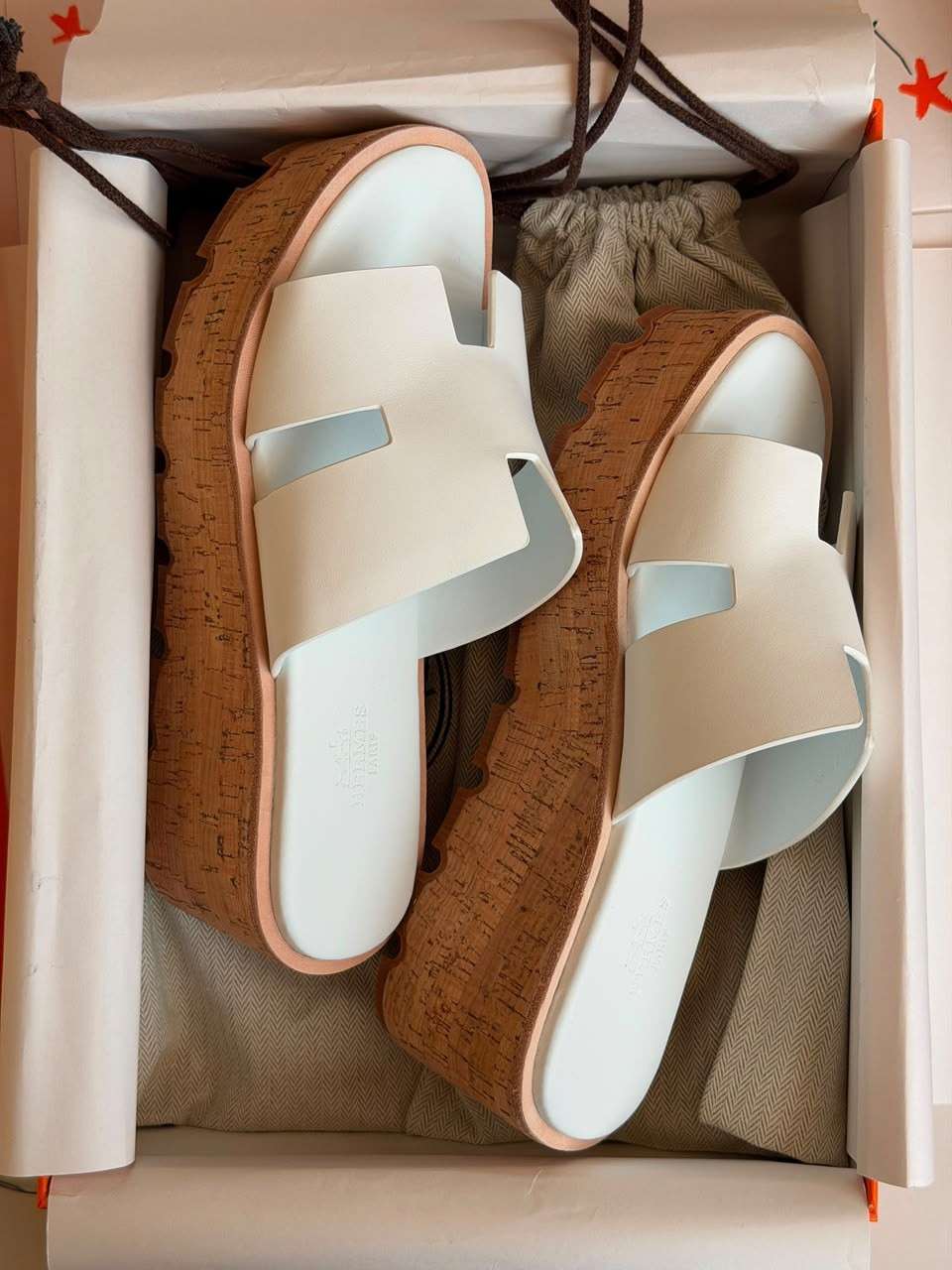 Hermes Eze 30 platform sandals white (1) Hermes Eze 30 platform sandals white