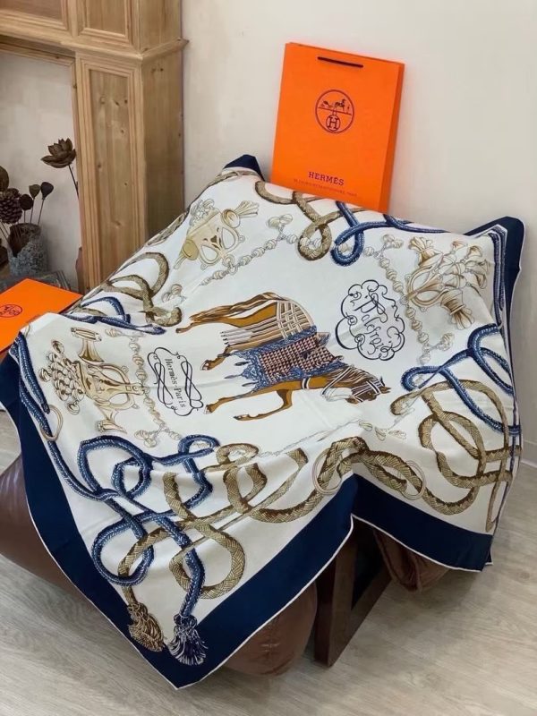 Hermes Palefroi Cashmere Shawl Cashmere And Silk