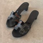 Hermes Panoplie Equestre oasis sandals black