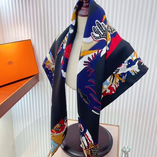 Hermes Silk Twill Bottes Story Square Scarf