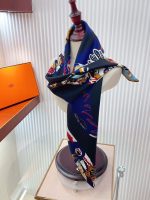 Hermes bottes story carre 90 black and navy silk scarf