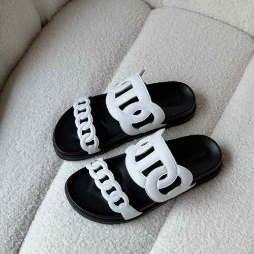Hermes chaine d'ancre extra sandals black & white
